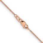 14K Rose Gold Solid Cable Chain Necklace 1.1mm