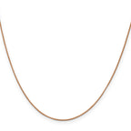 14K Rose Gold Solid Box Chain Necklace 0.7mm