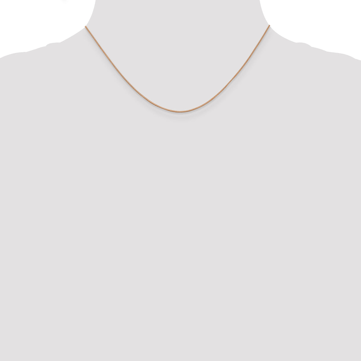14K Rose Gold .7mm Box with Lobster Clasp Chain