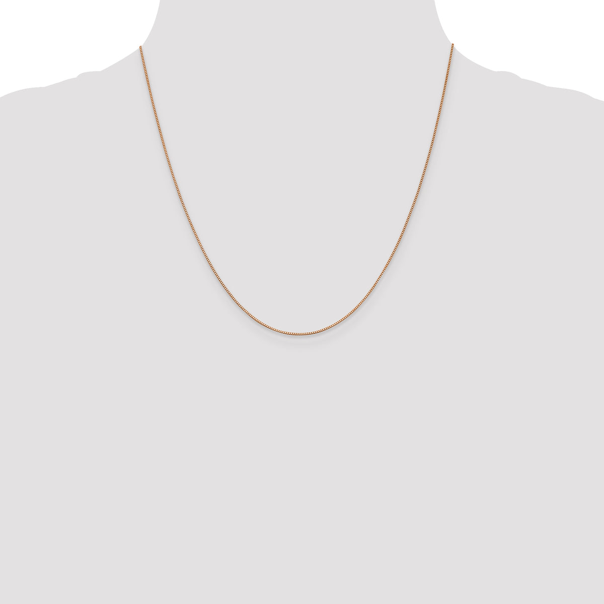 14K Rose Gold .7mm Box with Lobster Clasp Chain