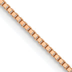 14K Rose Gold Solid Box Chain Necklace 0.7mm