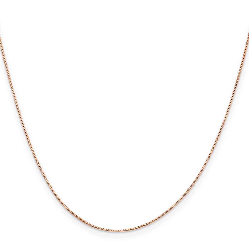 0.5mm 14K Rose Gold Baby Box Chain - Sophia Jewelers