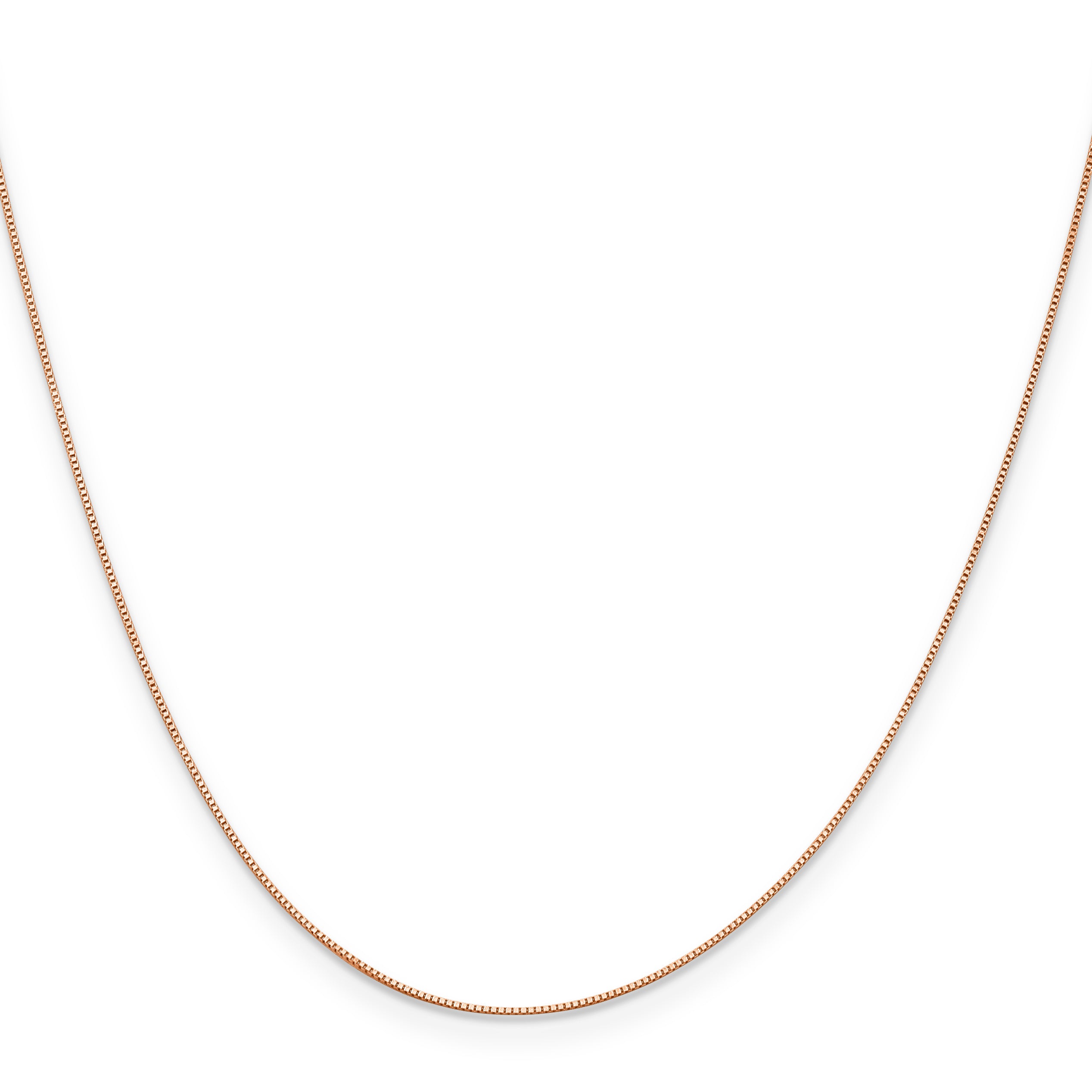 14K Rose Gold Solid Box Chain Necklace 0.5mm Secondary image