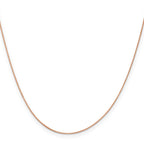 14K Rose Gold Solid Box Chain Necklace 0.5mm