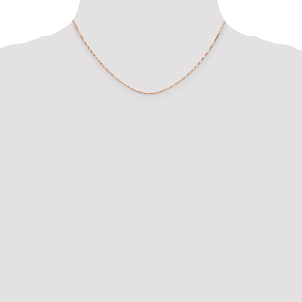 0.5mm 14K Rose Gold Baby Box Chain - Sophia Jewelers
