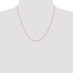 14K Rose Gold .5mm Baby Box with Lobster Clasp Chain