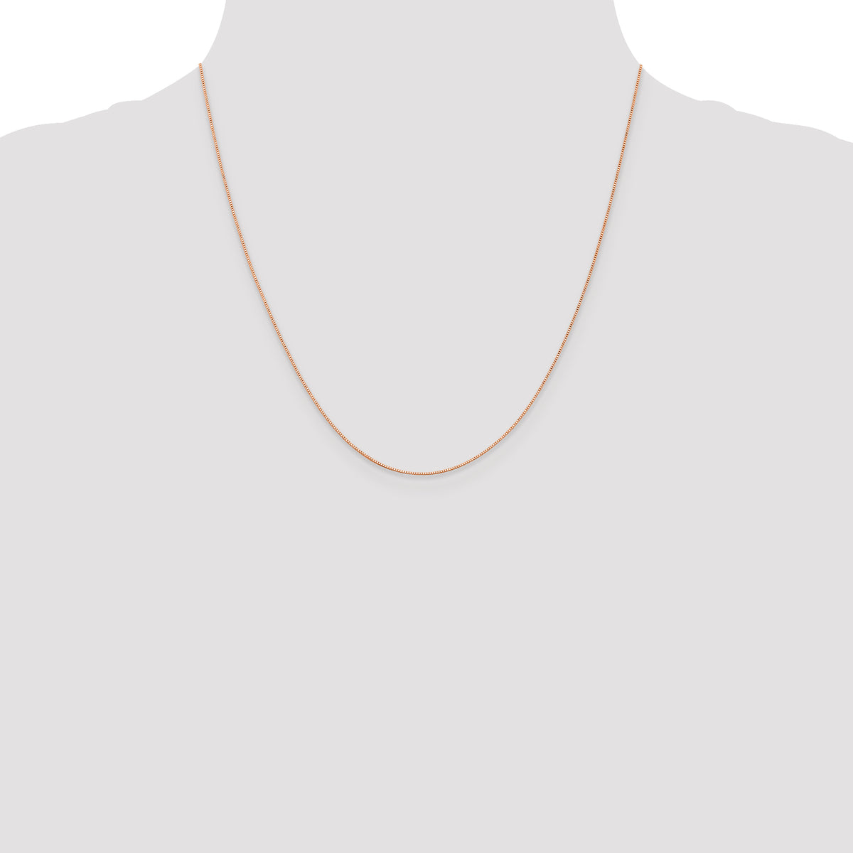 14K Rose Gold .5mm Baby Box with Lobster Clasp Chain