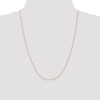 14K Rose Gold Solid Box Chain Necklace 0.5mm
