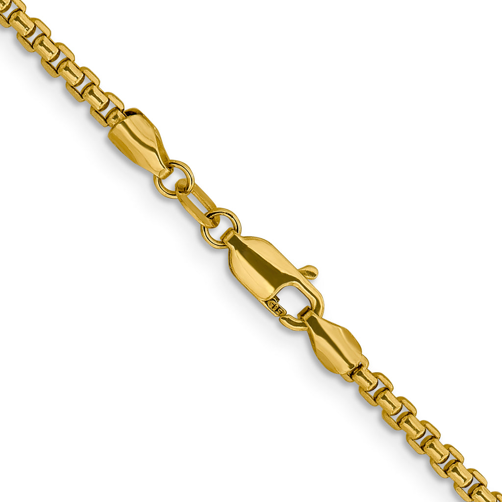 2.4mm 14K Yellow Gold Box Chain - Sophia Jewelers