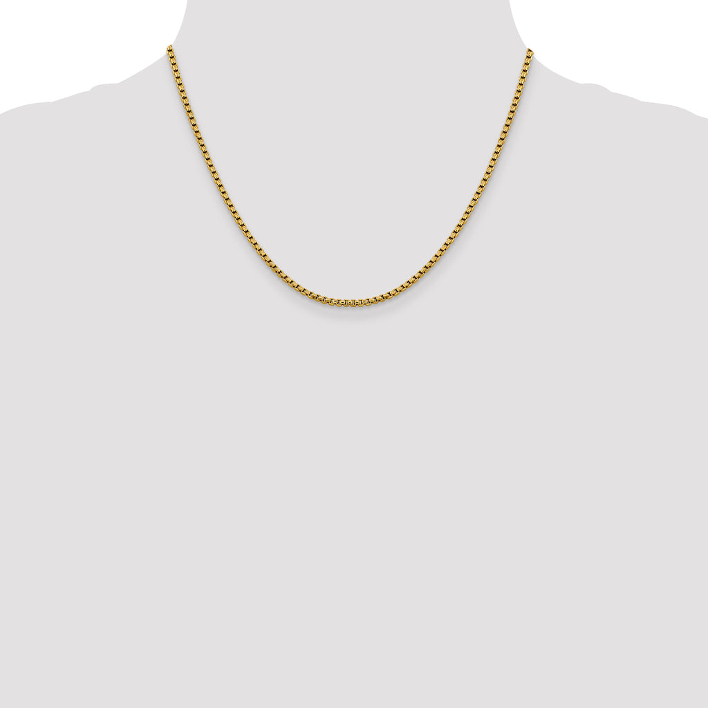 2.4mm 14K Yellow Gold Box Chain - Sophia Jewelers