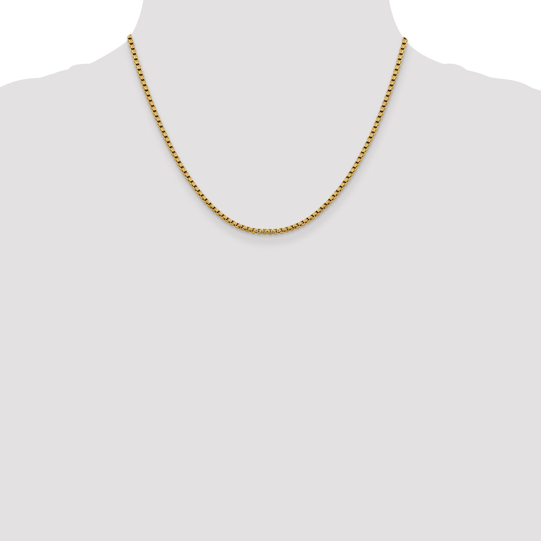2.4mm 14K Yellow Gold Box Chain - Sophia Jewelers