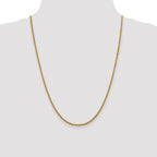 14K Yellow Gold Solid Diamond-Cut Box Chain Necklace 2.4mm