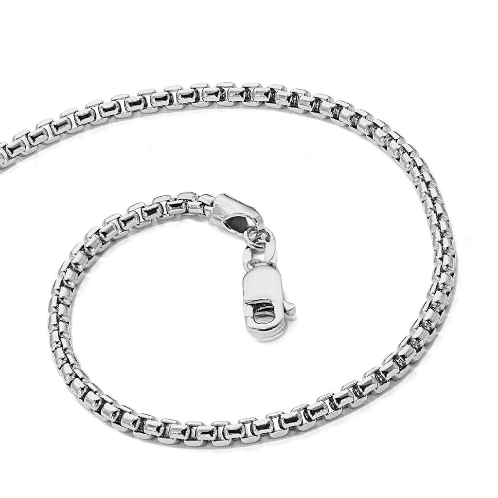2.4mm 14K White Gold Box Chain - Sophia Jewelers