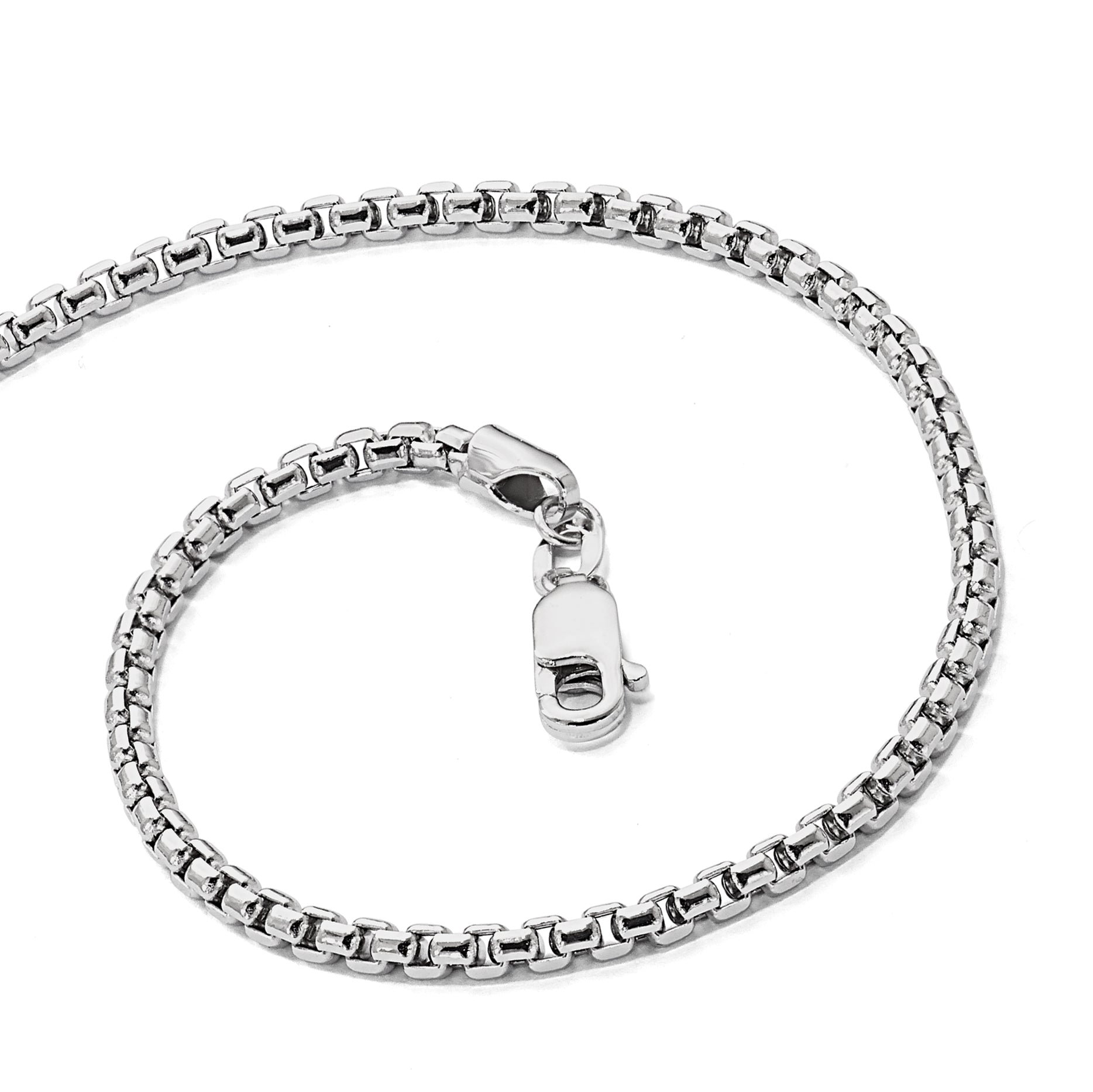 2.4mm 14K White Gold Box Chain - Sophia Jewelers