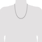 14K White Gold 2.4mm Semi-Solid D/C Round Box Chain