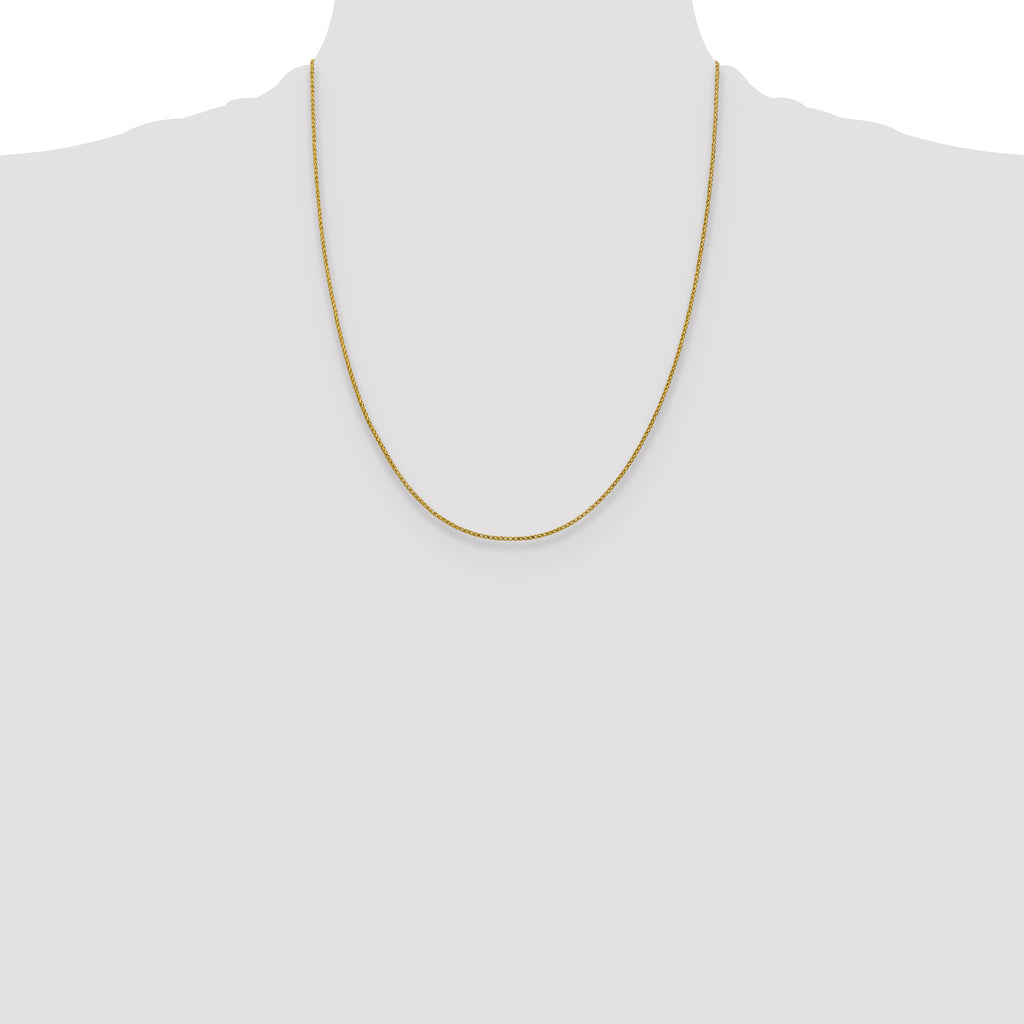 14K Yellow Gold Solid Diamond-Cut Franco Chain Necklace 1mm