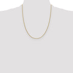 14K Yellow Gold Solid Diamond-Cut Franco Chain Necklace 1mm