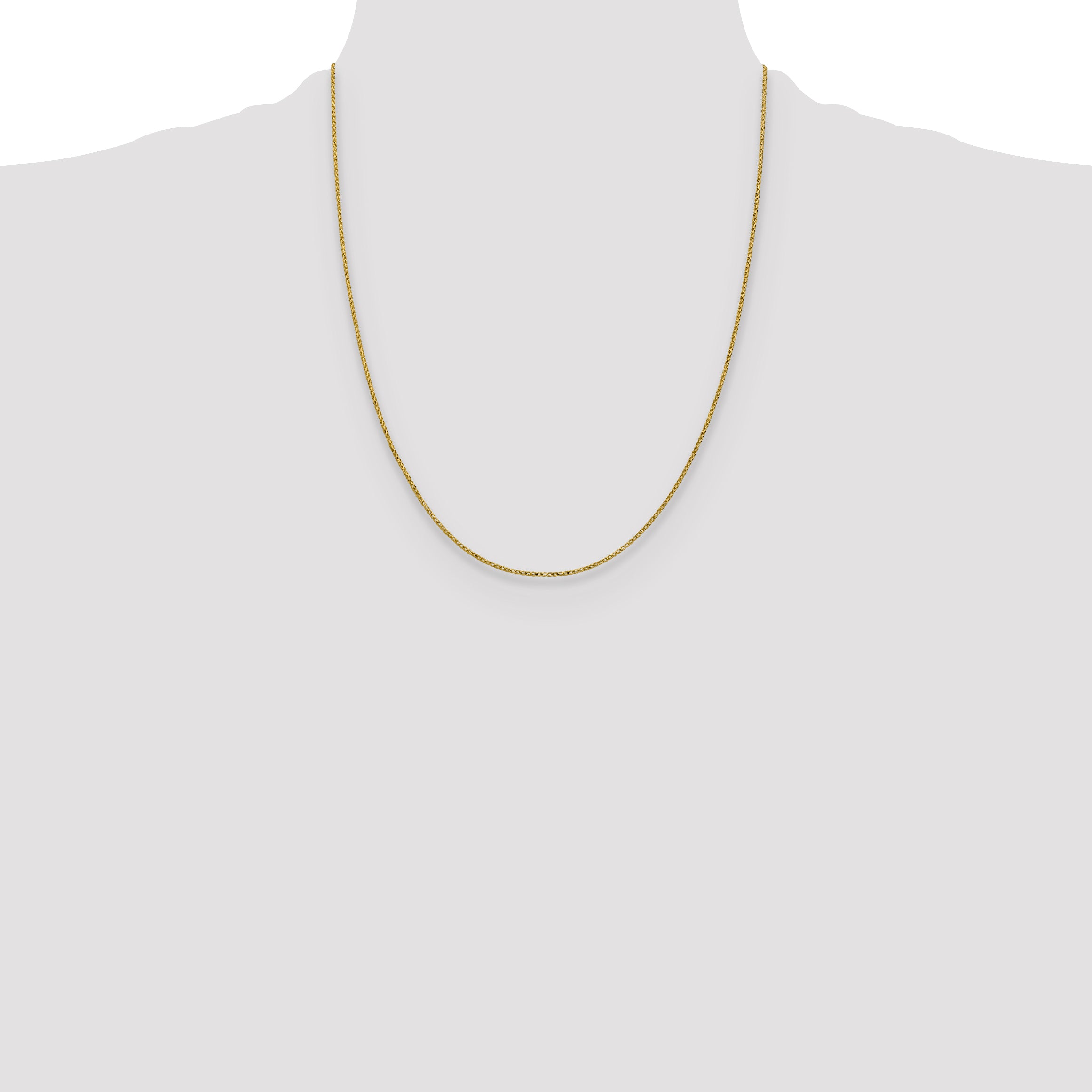 14K Yellow Gold Solid Diamond-Cut Franco Chain Necklace 1mm
