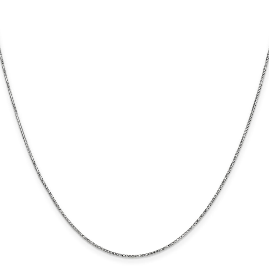 14K White Gold Solid Diamond-Cut Franco Chain Necklace 1mm