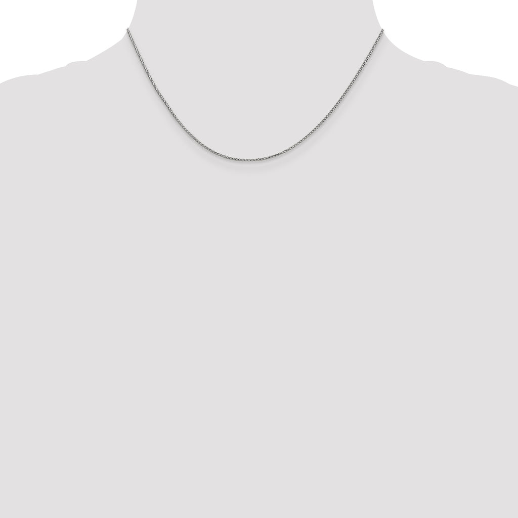 1.0mm 14K White Gold D/C Open Franco Chain - Sophia Jewelers