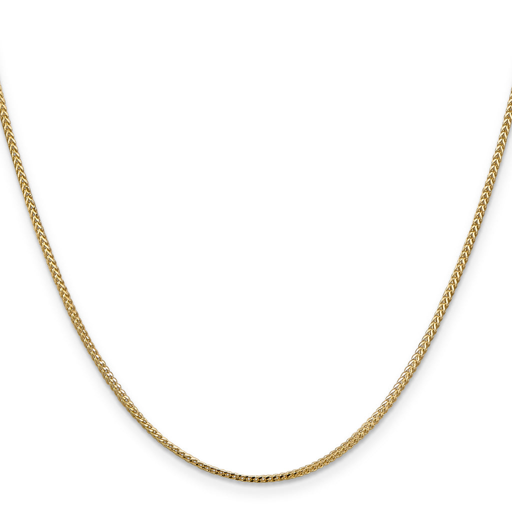 14K Yellow Gold Solid Franco Chain Necklace 1.1mm