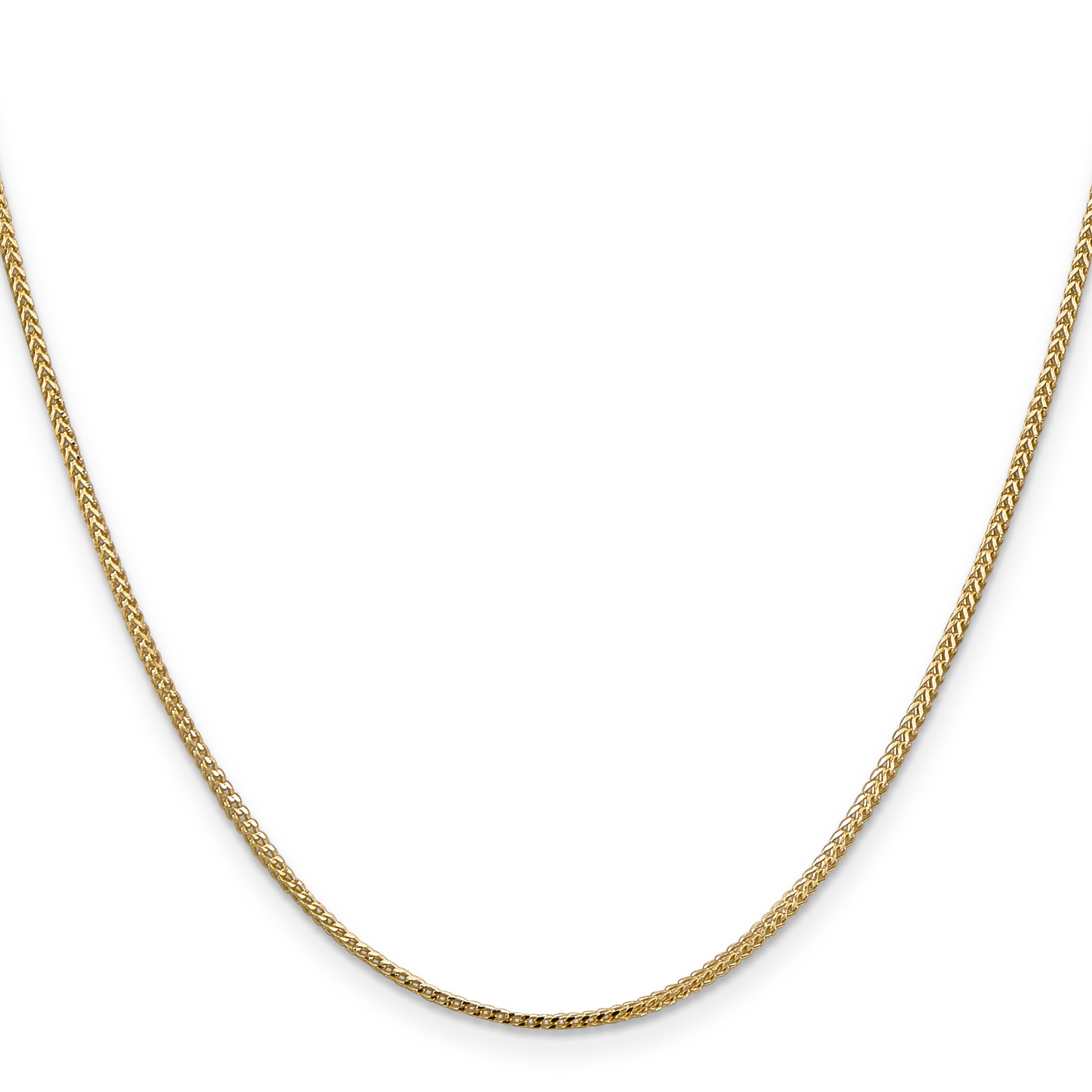14K Yellow Gold Solid Franco Chain Necklace 1.1mm