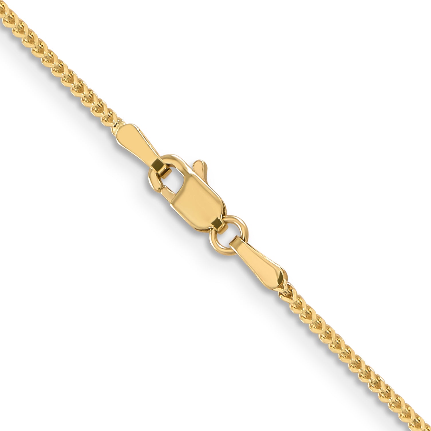 14K Yellow Gold Solid Franco Chain Necklace 1.1mm