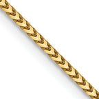 14K Yellow Gold Solid Franco Chain Necklace 1.1mm