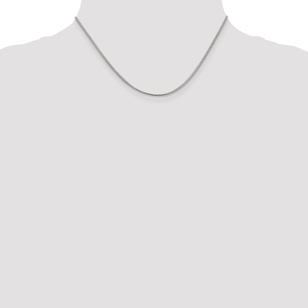1.1mm 14K White Gold Franco Chain - Sophia Jewelers