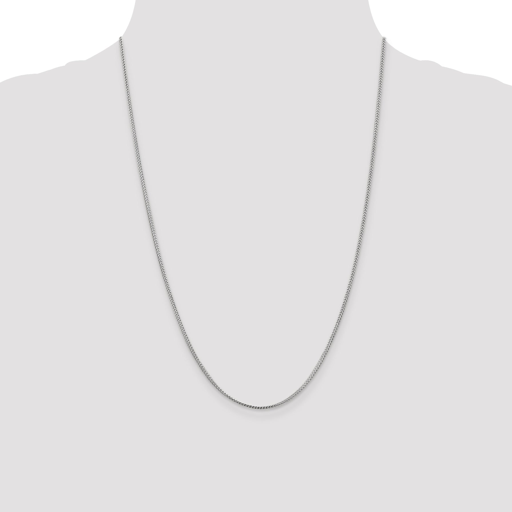 14K White Gold Solid Franco Chain Necklace 1.1mm