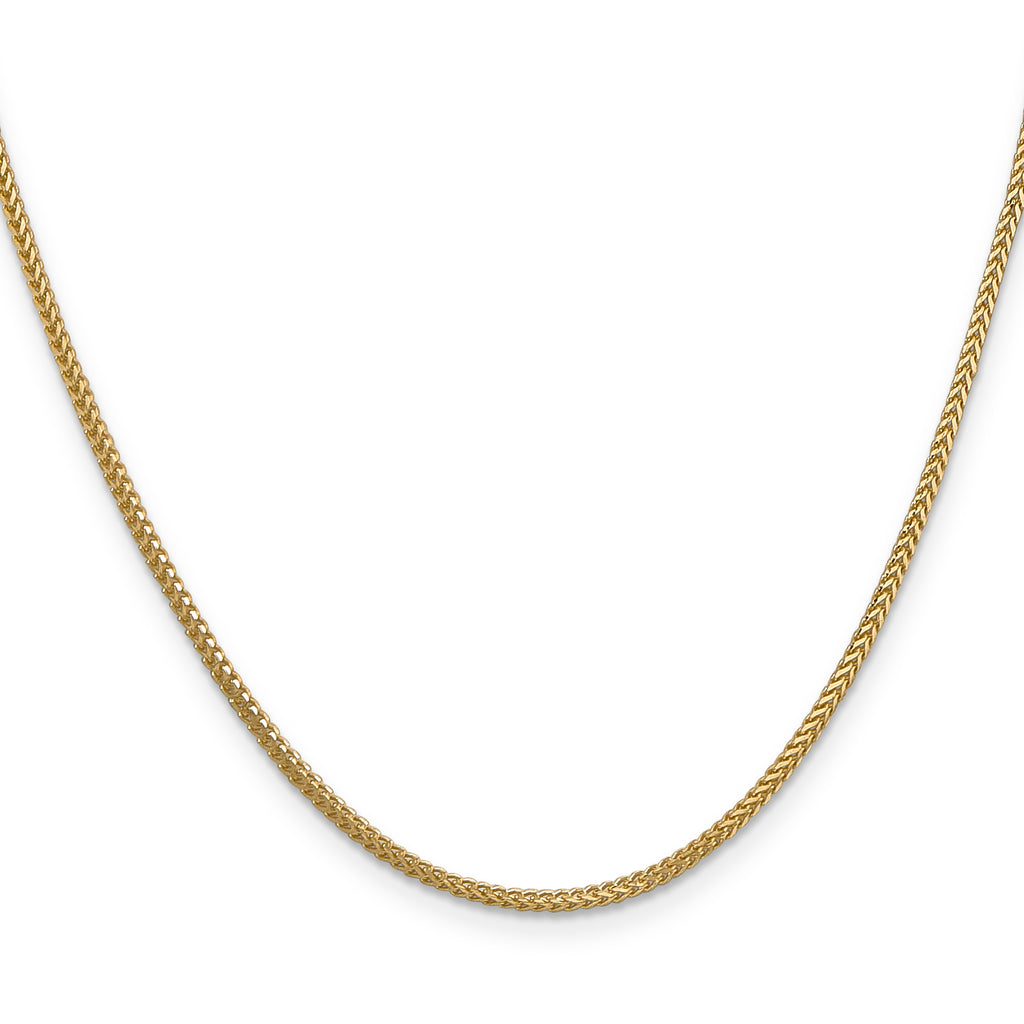 14K Yellow Gold Solid Franco Chain Necklace 1.25mm