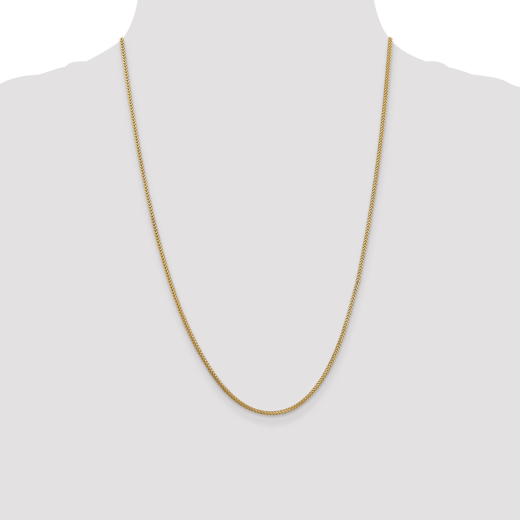 14K Yellow Gold Solid Franco Chain Necklace 1.25mm
