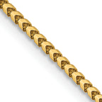 14K Yellow Gold Solid Franco Chain Necklace 1.25mm