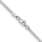 14K White Gold Solid Franco Chain Necklace 1.25mm