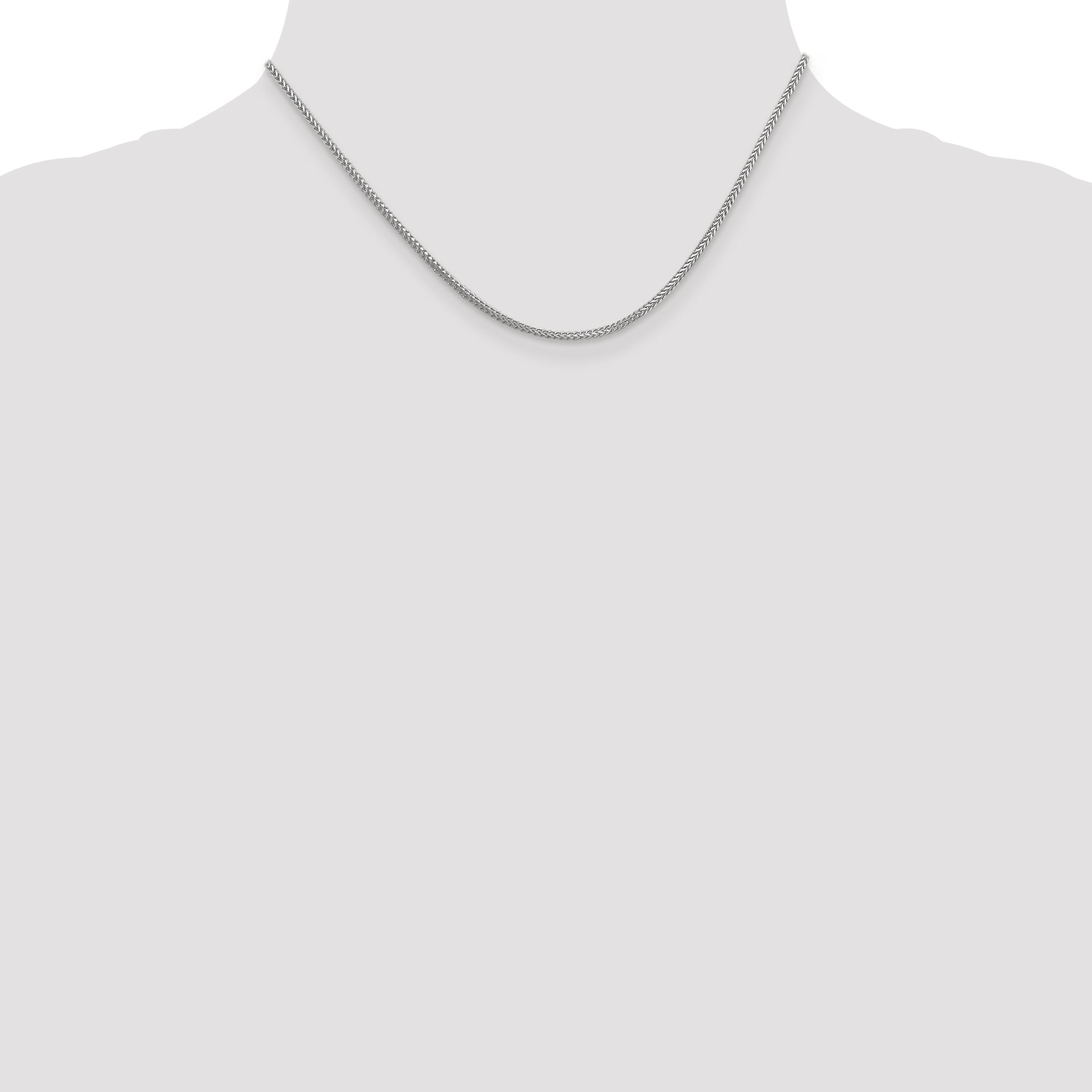 1.25mm 14K White Gold Franco Chain - Sophia Jewelers