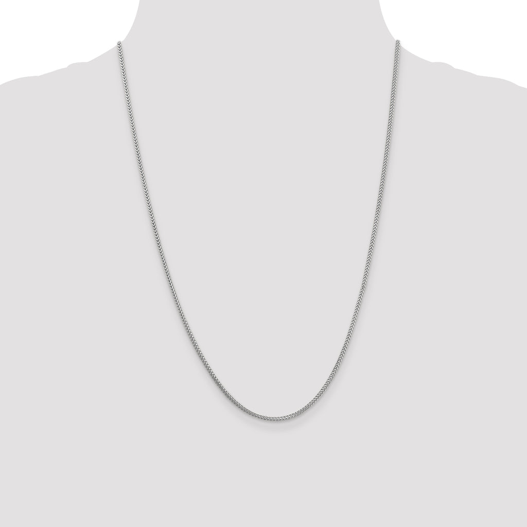 14K White Gold Solid Franco Chain Necklace 1.25mm