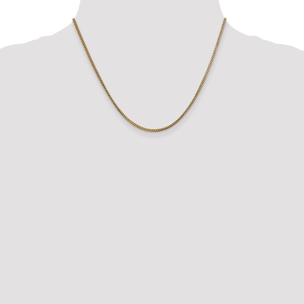1.5mm 14K Yellow Gold Franco Chain - Sophia Jewelers