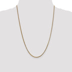 14K Yellow Gold Solid Franco Chain Necklace 1.5mm