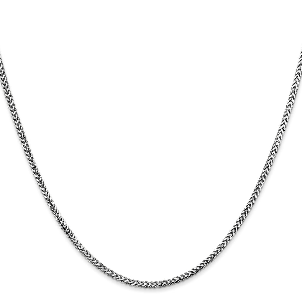 1.5mm 14K White Gold Franco Chain - Sophia Jewelers