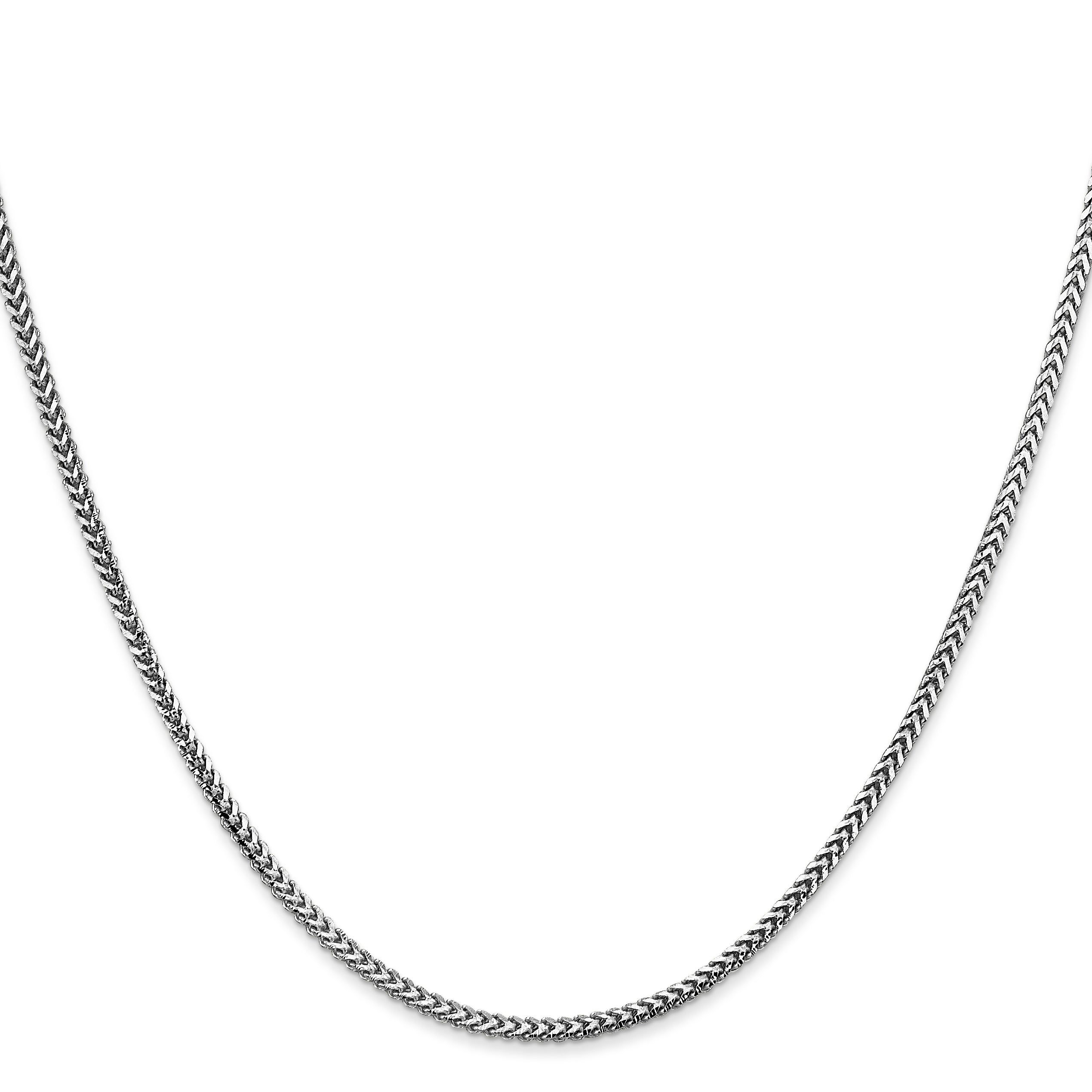 1.5mm 14K White Gold Franco Chain - Sophia Jewelers
