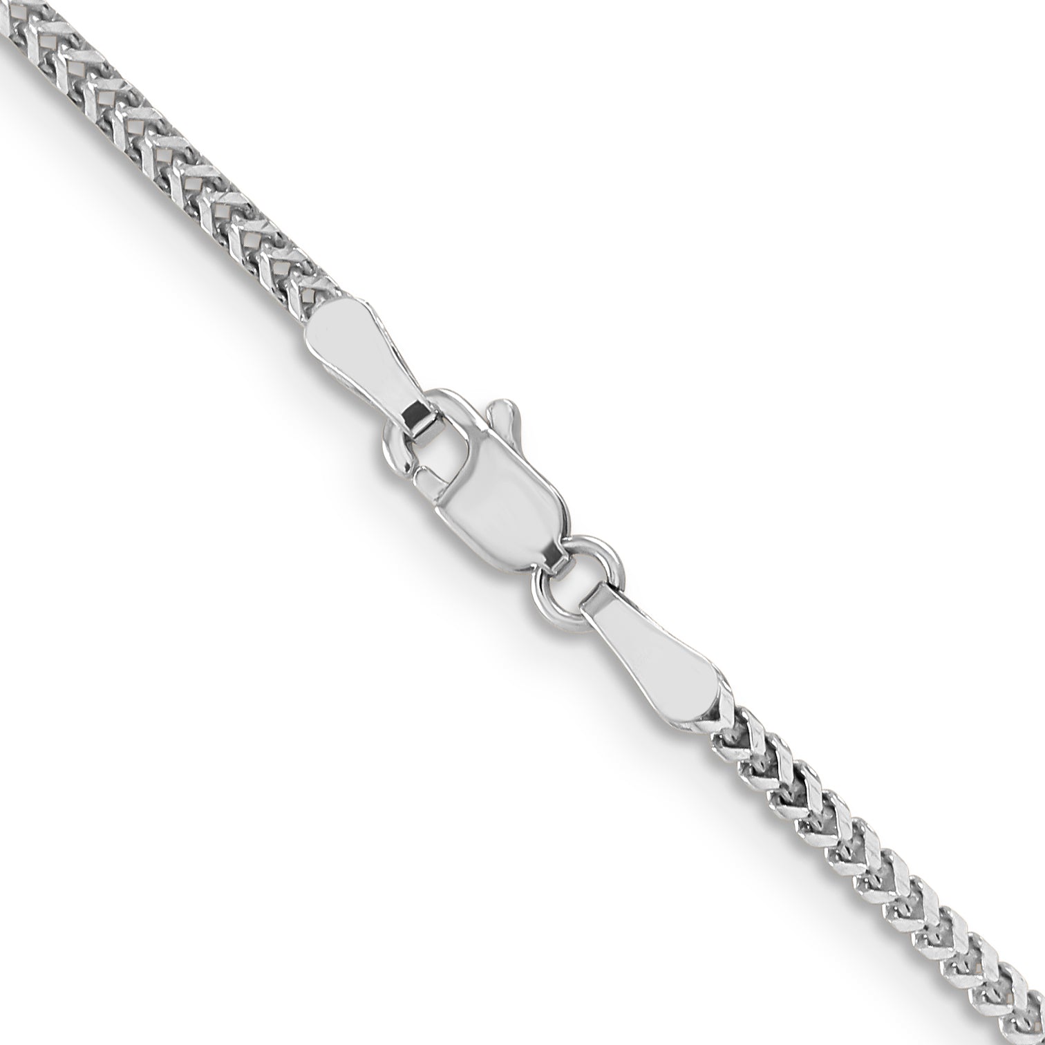 1.5mm 14K White Gold Franco Chain - Sophia Jewelers
