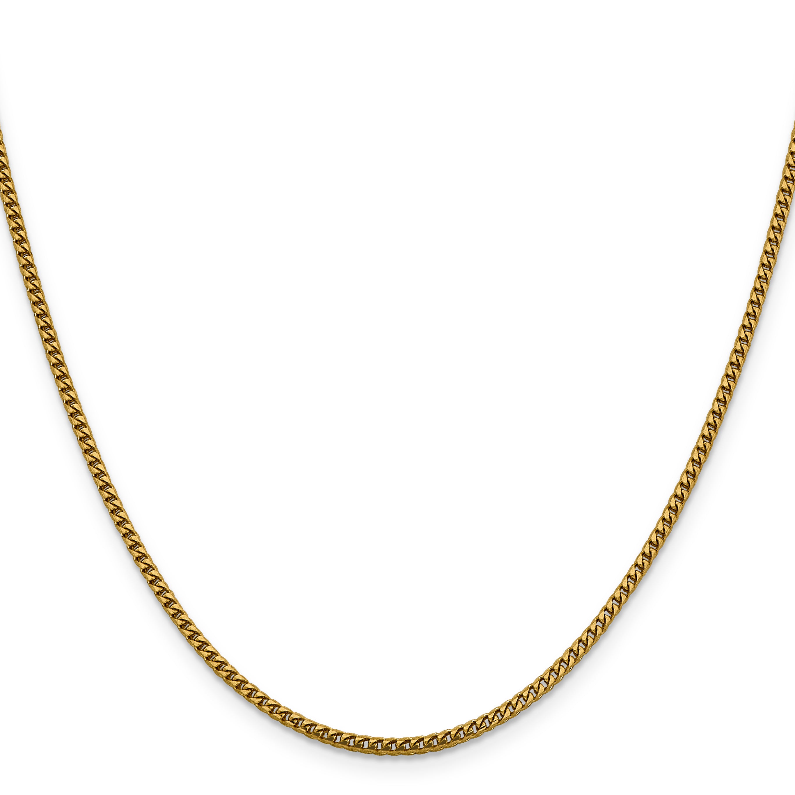 14K Yellow Gold Solid Franco Chain Necklace 2mm Secondary image