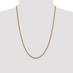 14K Yellow Gold Solid Franco Chain Necklace 2mm