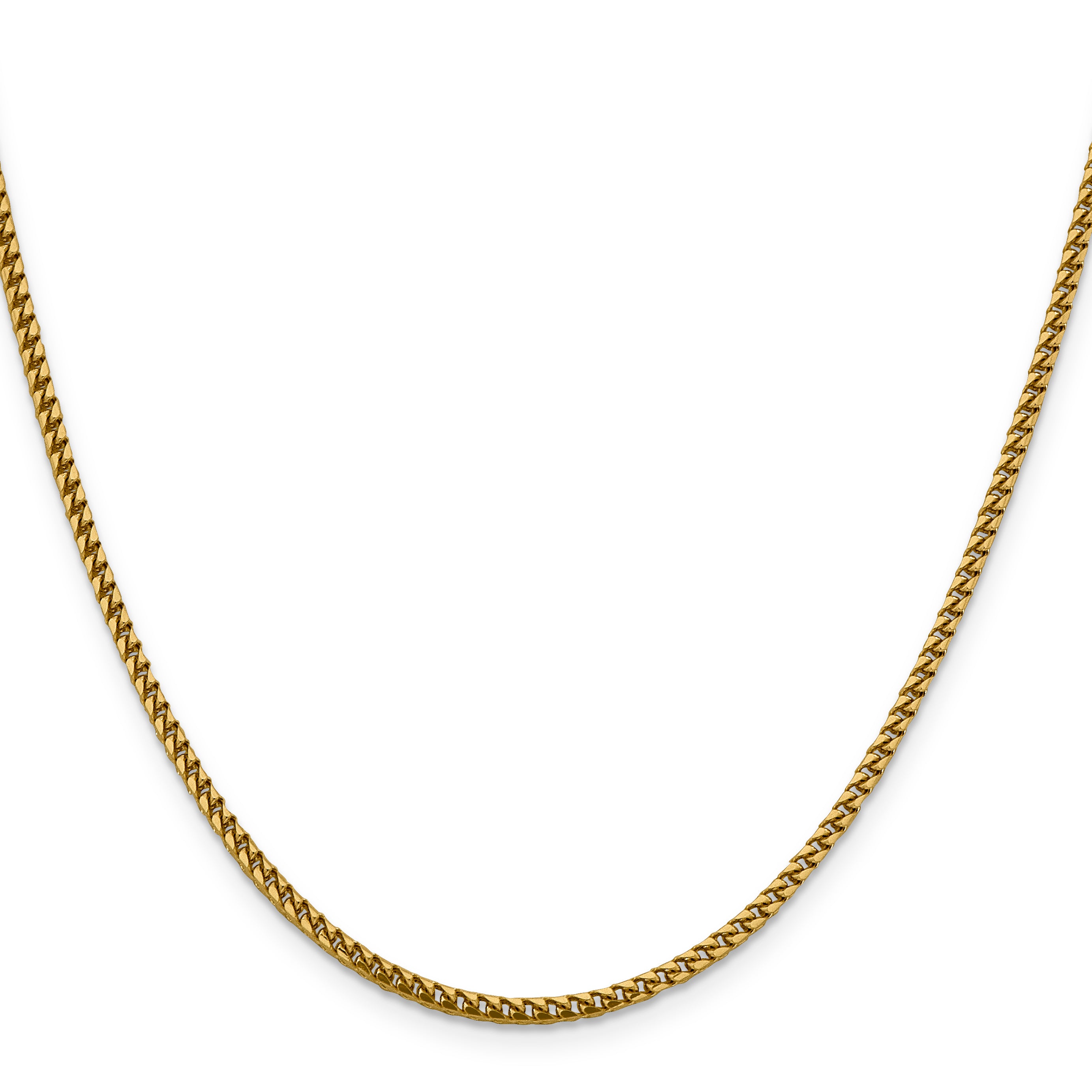 14K Yellow Gold Solid Franco Chain Necklace 2.4mm Secondary image