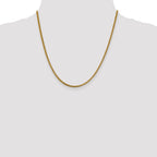 14K Yellow Gold Solid Franco Chain Necklace 2.4mm