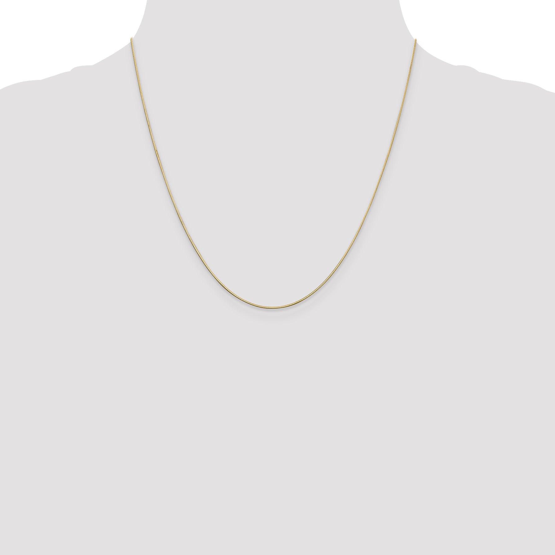 14K Yellow Gold Solid Diamond-Cut Snake Chain Necklace 0.8mm