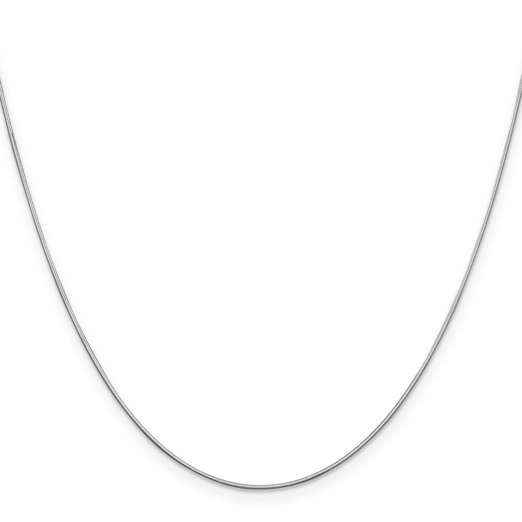 14K White Gold Solid Diamond-Cut Snake Chain Necklace 0.8mm