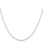 14K White Gold Solid Diamond-Cut Box Chain Necklace 0.9mm