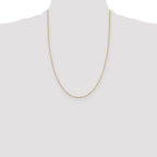 14K Yellow Gold Solid Diamond-Cut Cable Chain Necklace 1mm