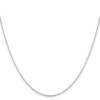 14K White Gold Solid Diamond-Cut Cable Chain Necklace 1mm